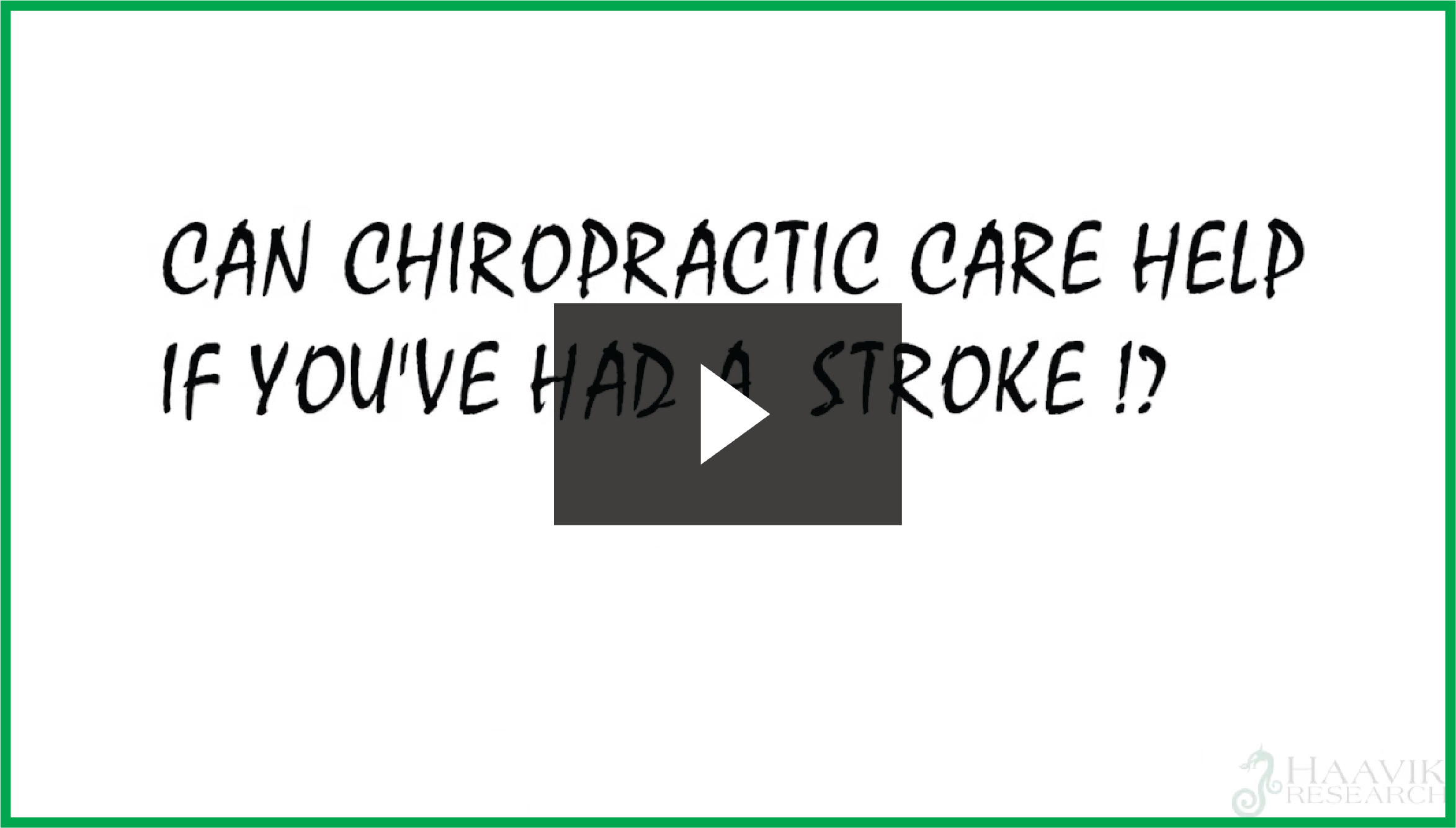 Can a Chiropractor help if you've had a stroke